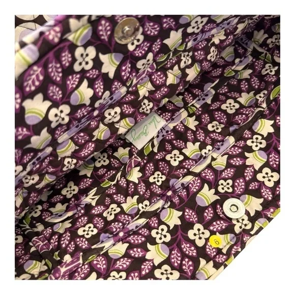 Vera Bradley Signature Print 3 Pocket Tote in Plum Petals - Picture 3 of 7
